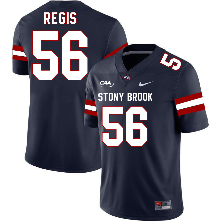 Stony Brook Seawolves #56 Sebastian Regis College Football Jerseys Stitched-Navy